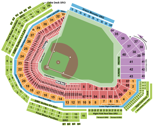 Fenway Park Boston Red Sox Seating Chart